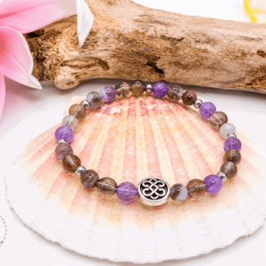 Bracelet Améthyste - Quartz Fumé - Agate du Botswana motivation pour arreter le Tabac
