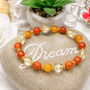 Bracelet confiance en soi - Cornaline - Citrine - Jaspé rouge