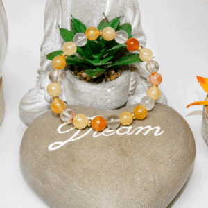 Bracelet Mémoire et Concentration – Fluorine, Citrine et Cornaline