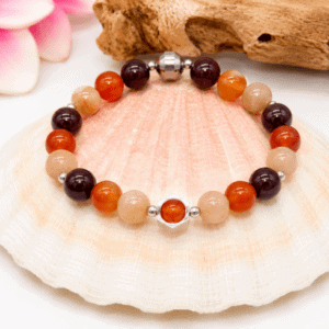 Bracelet Grenat - Pierre de soleil - Cornaline - Energie - Contre la morosité