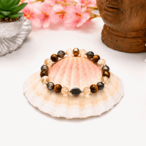 Bracelet Ecole - Pyrite - Citrine - Oeil de tigre - Organisation et Concentration créateur breton