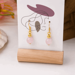 Boucles d'oreilles quartz rose - Amour - Douceur - Paix