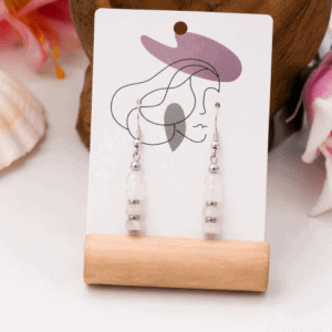 Boucles d'oreilles quartz rose - Amour - Douceur - Paix