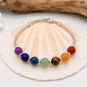 Bracelet 7 Chakras et Perles fantaisie en laiton – Harmonie et élégance