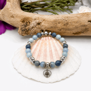 Bracelet En angélite + célestine + aventurine bleue - Chakra de la gorge - sérénité paix