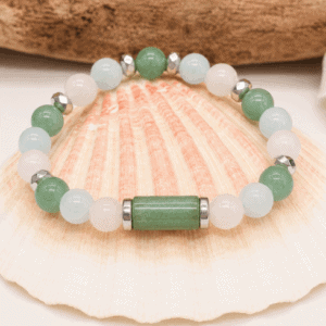 Bracelet Psoriasis et Eczéma - Aventurine verte - Sélénite - Aigue marine