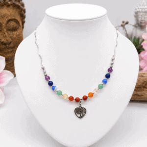 Collier 7 Chakras Argenté – Équilibre et énergie positive