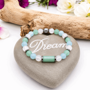 Bracelet Aventurine verte - Sélénite - Aigue marine - problèmes de peau