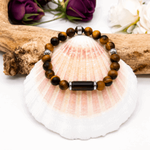 Bracelet Œil de Tigre 8 mm mat et brillant – Élégance et caractère naturel