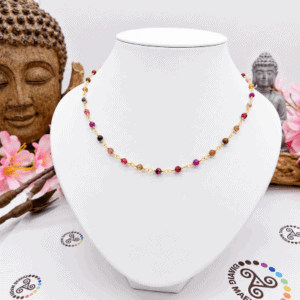 Collier fantaisie en agate de 4 mm facetée