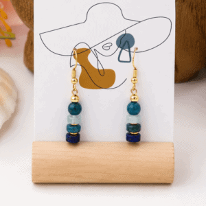 Boucles d'oreilles lapis - Apatite - Aigue Marine