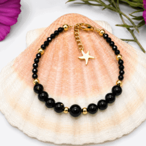 Bracelet Gourmette Spinelle Noire – Protection et harmonie intérieure