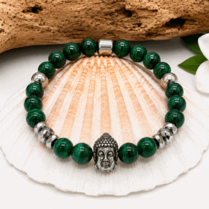 Bracelet Malachite 8 mm Élastique – Libération et Équilibre