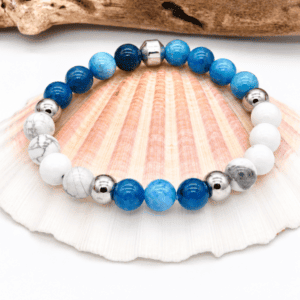 Bracelet Minceur Apatite et Howlite – Motivation et Équilibre