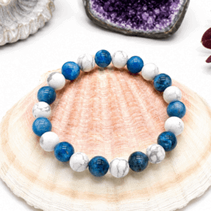 Bracelet apatite howlite motivation & drainage – Énergie & régulation naturelle