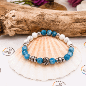 Bracelet Perte de Poids Apatite et Howlite – Équilibre et Maîtrise