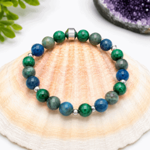 bracelet malachite & chrysocolle & apatite