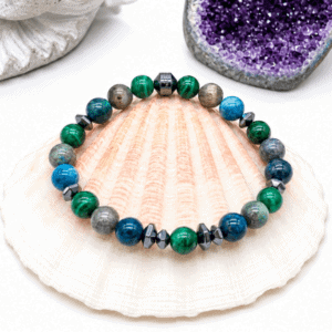 Bracelet Malachite & Chrysocolle & Apatite  - Tension musculaire douleurs