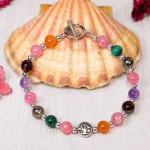 Bracelet chemin de vie personnalisé en 6 mm fermoir tibétain