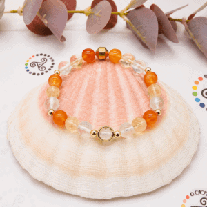 Bracelet Concentration Apprentissage– Cornaline, Citrine & Fluorine 8 mm