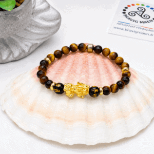Bracelet Feng Shui Œil de Tigre 6 mm – Dragon porte-bonheur et énergie positive