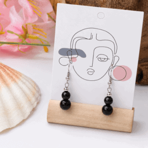 Boucles d'Oreilles Obsidienne