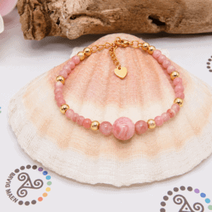 Bracelet Rhodochrosite Gourmette 4 mm 6 mm – Douceur et Émotion