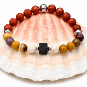 Bracelet Jaspe Rouge et Mokaïte – Courage, motivation et passage à l’action