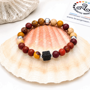 Bracelet Mokaïte mat et brillant 8 mm – Nouveaux projets