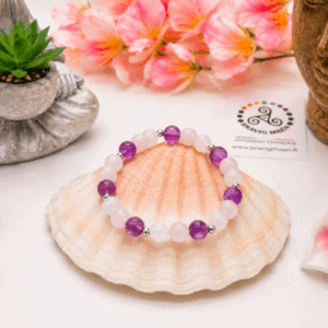 Bracelet Apaisement & Sérénité – Améthyste, Quartz Rose & Sélénite 8 mm