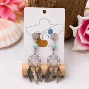 Boucles d'Oreilles Attrape-Rêves en Jade de Birmanie