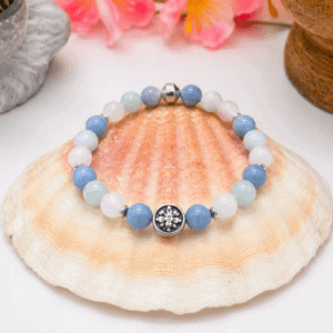 Bracelet Apaisement Émotionnel & Douceur Intérieure angélite aigue marine