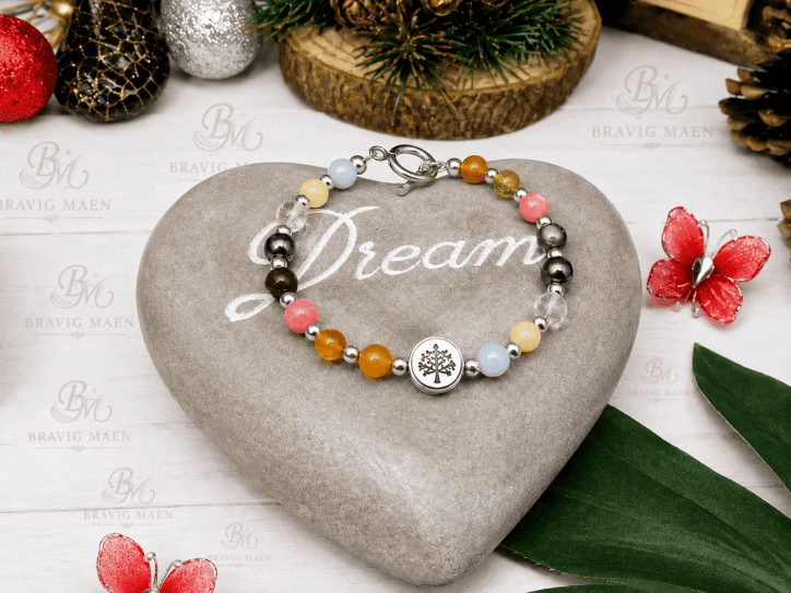 Bracelet chemin de vie fermoir tibétain 6 mm