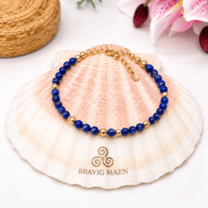 Bracelet en lapis lazuli gourmette