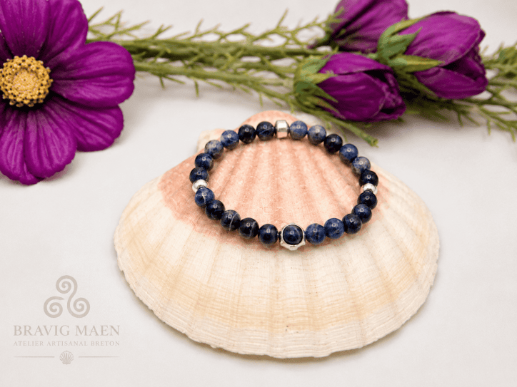 Bracelet en sodalite élastique
