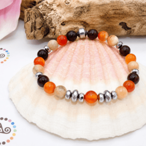 Bracelet joie de vivre & confiance en soi - cornaline - pierre de soleil - grenat